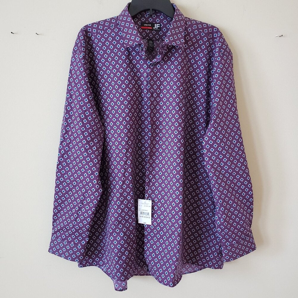 J. Ferrar Ultra Comfort Slim Fit Stretch Wrinkle Free Long Sleeve Dr SZ 18-18.5